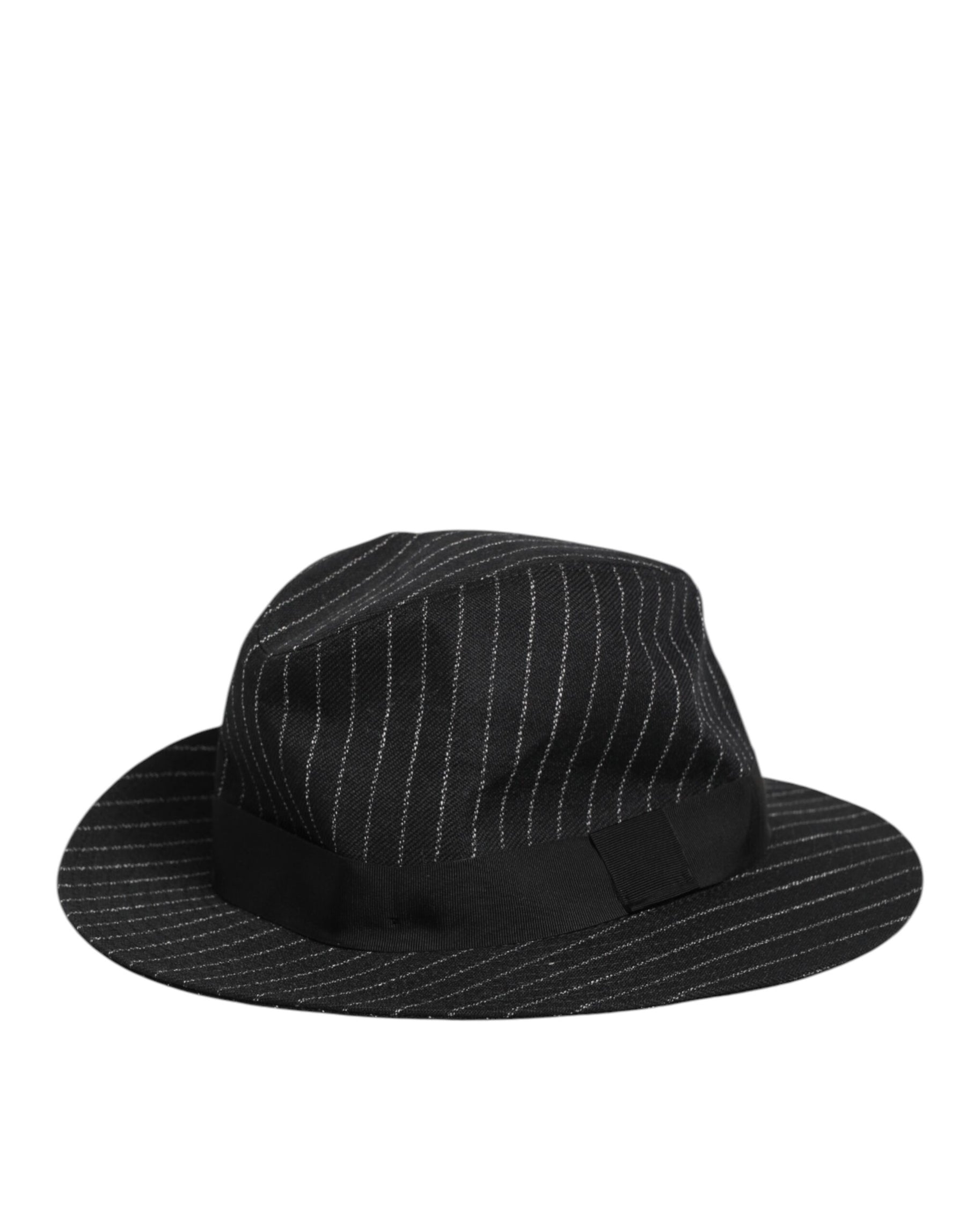 Dolce & Gabbana Black Striped Virgin Wool Men Fedora Capello Hat | Regal Royce