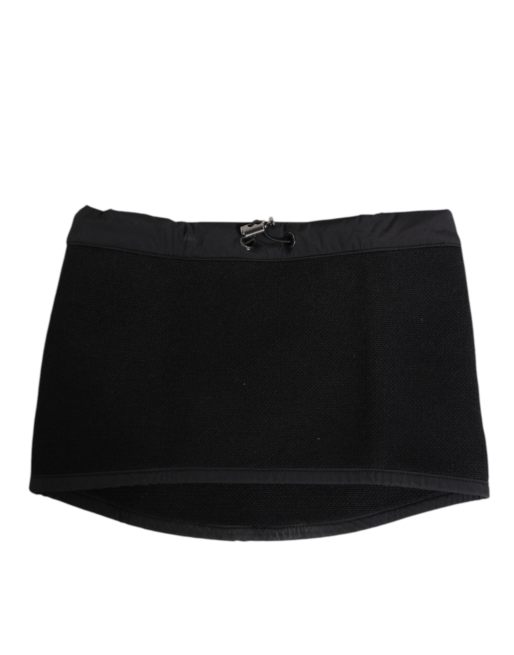 Dolce & Gabbana Black Lace Stole Knitted DG Logo Men One Size  Scarf | Regal Royce