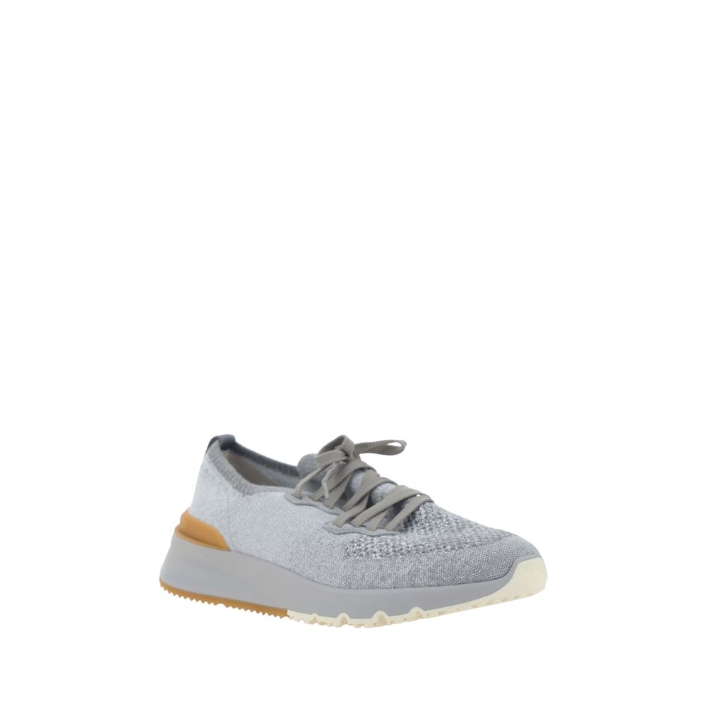 Brunello Cucinelli Gray Cotton Athletic Sneakers | Regal Royce
