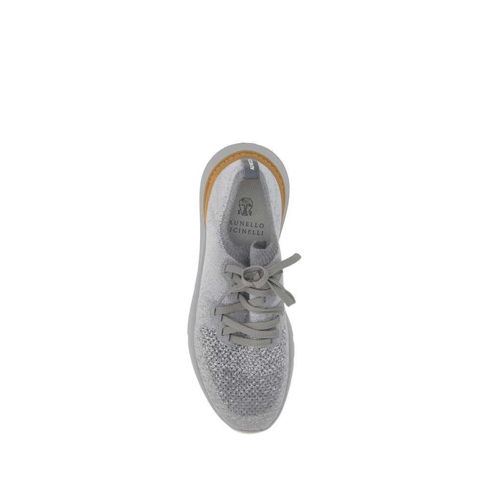 Brunello Cucinelli Gray Cotton Athletic Sneakers | Regal Royce