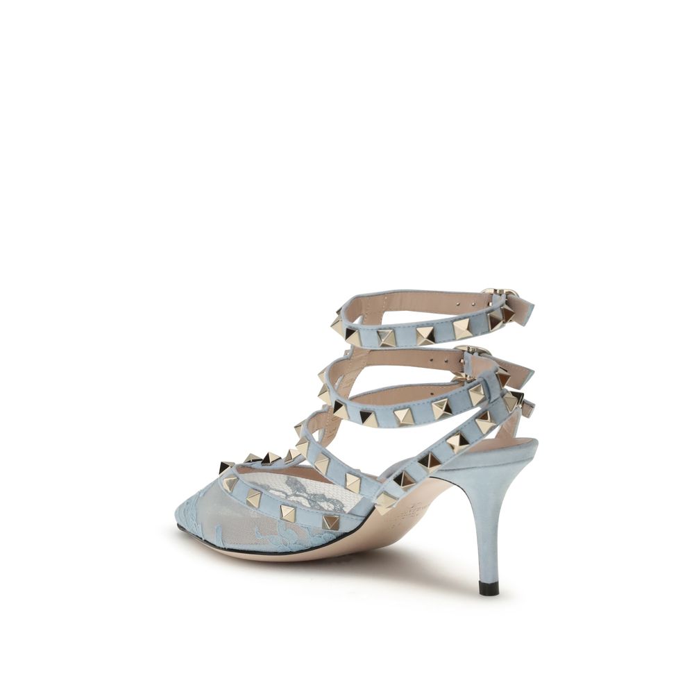 Valentino Garavani Light Blue Fabric High Heel Pumps | Regal Royce