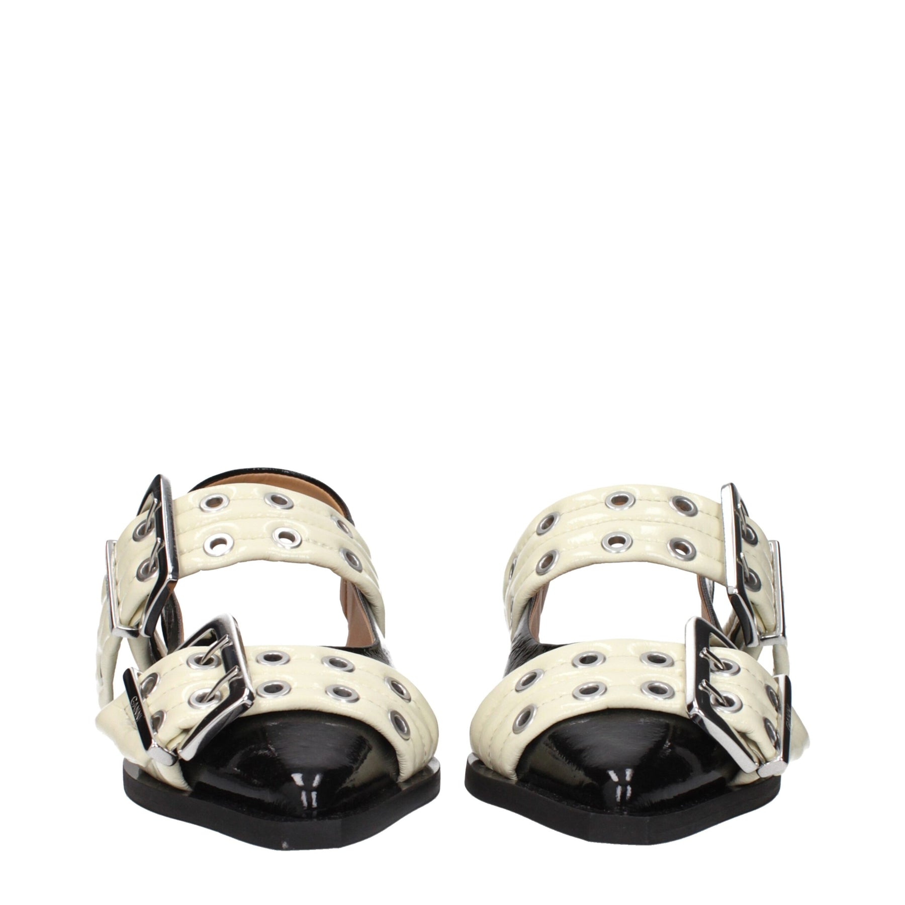 Ganni Black Polyethylene Flat Sandals | Regal Royce