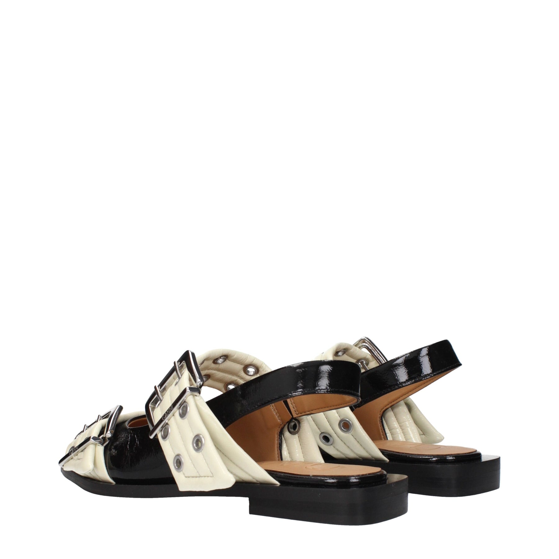 Ganni Black Polyethylene Flat Sandals | Regal Royce