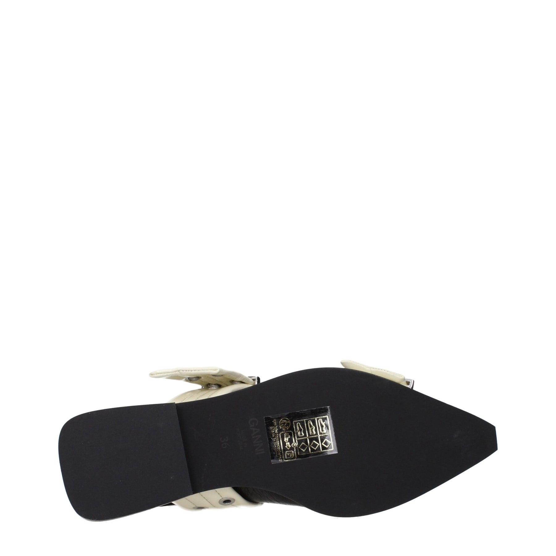 Ganni Black Polyethylene Flat Sandals | Regal Royce