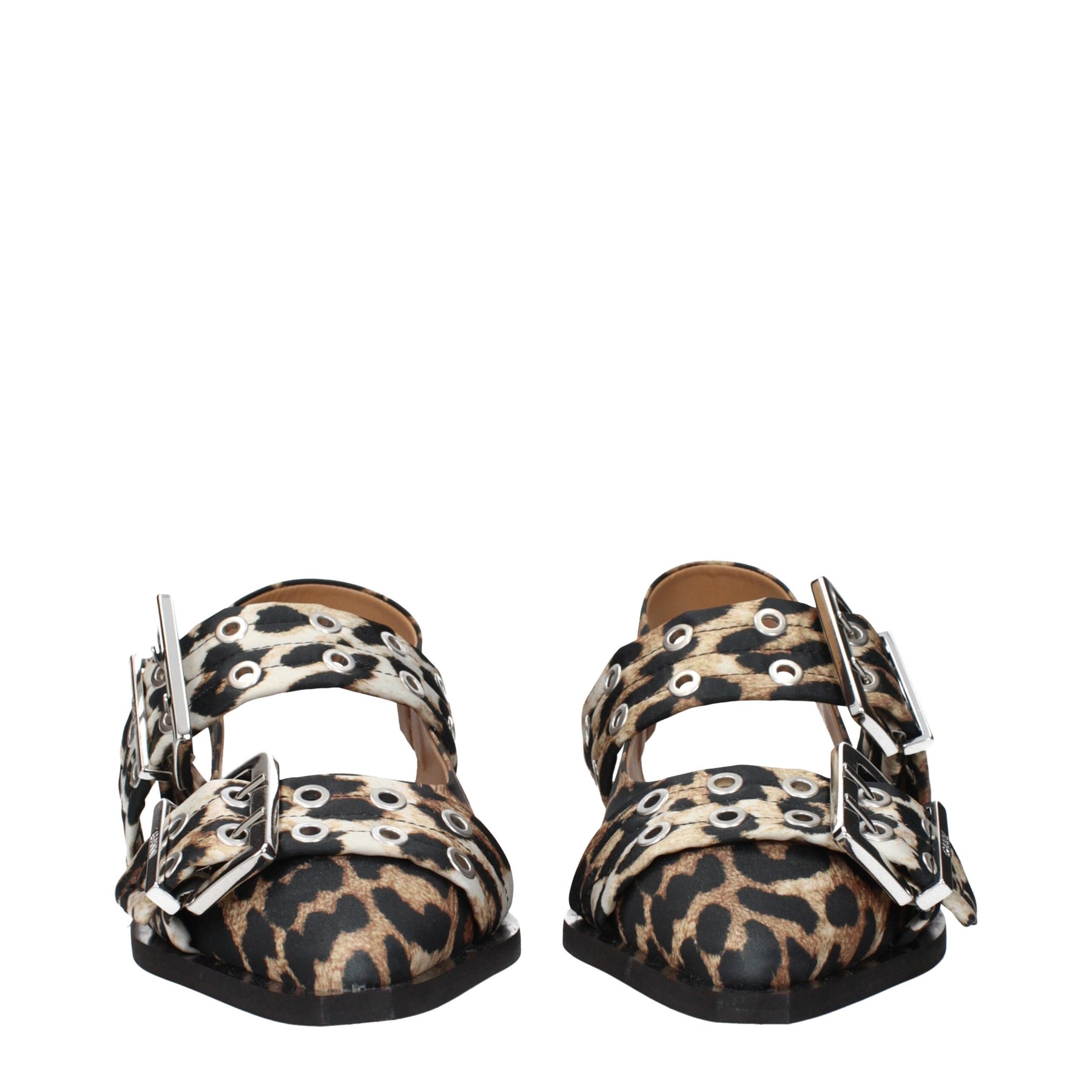 Ganni Brown Fabric Flat Sandals | Regal Royce