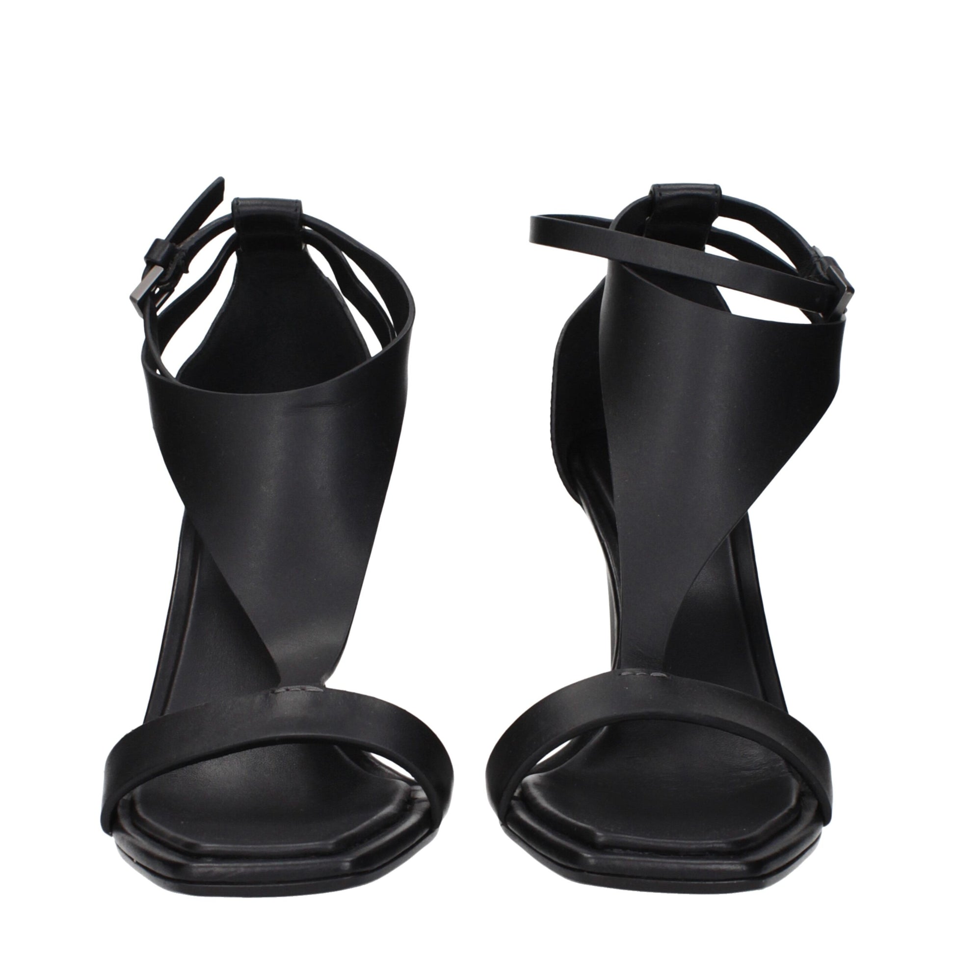 Max Mara Black Leather Stiletto Heels Sandals