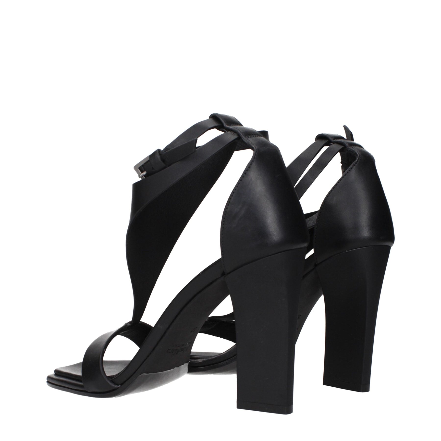 Max Mara Black Leather Stiletto Heel Sandals | Regal Royce