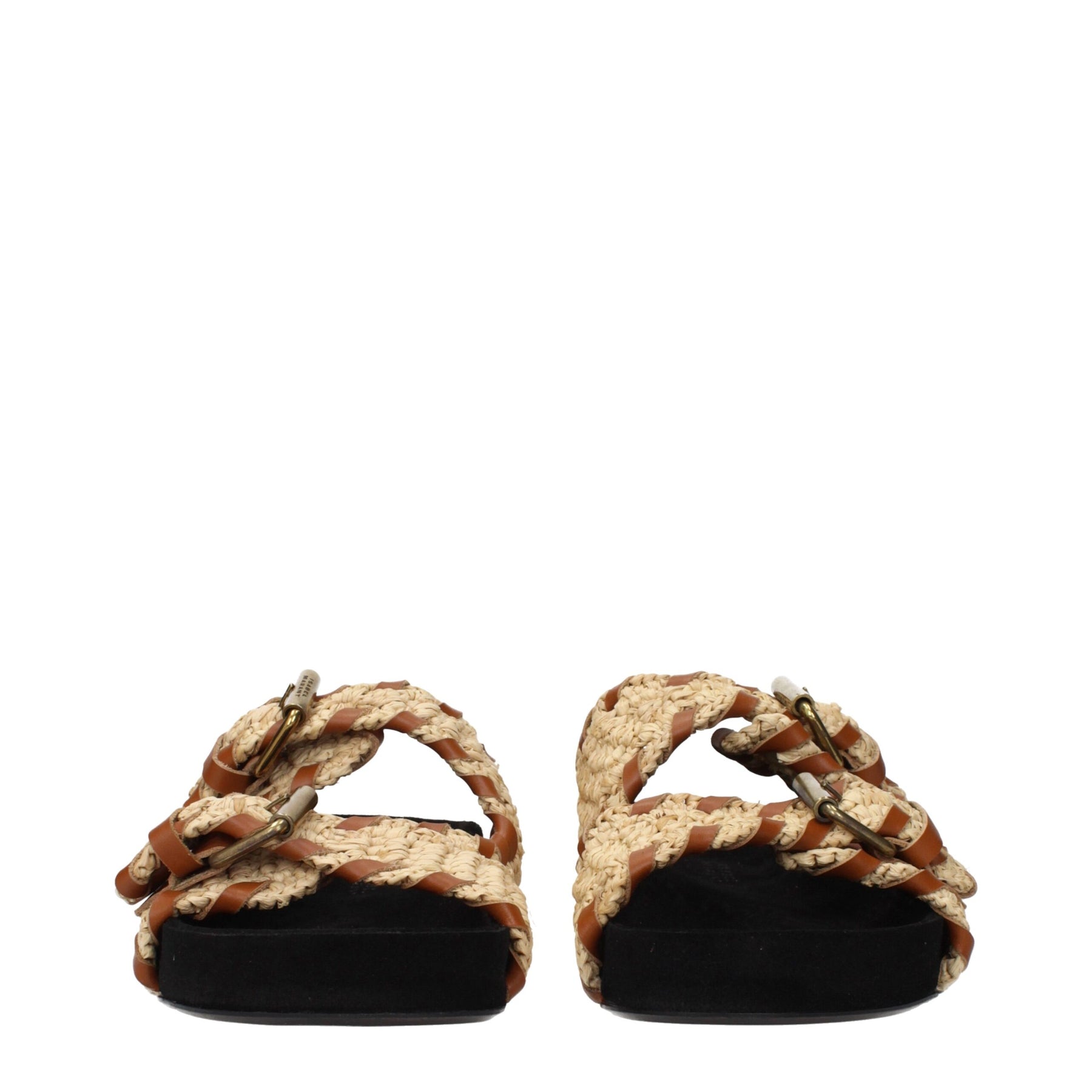 Isabel Marant Beige Raffia Slippers | Regal Royce