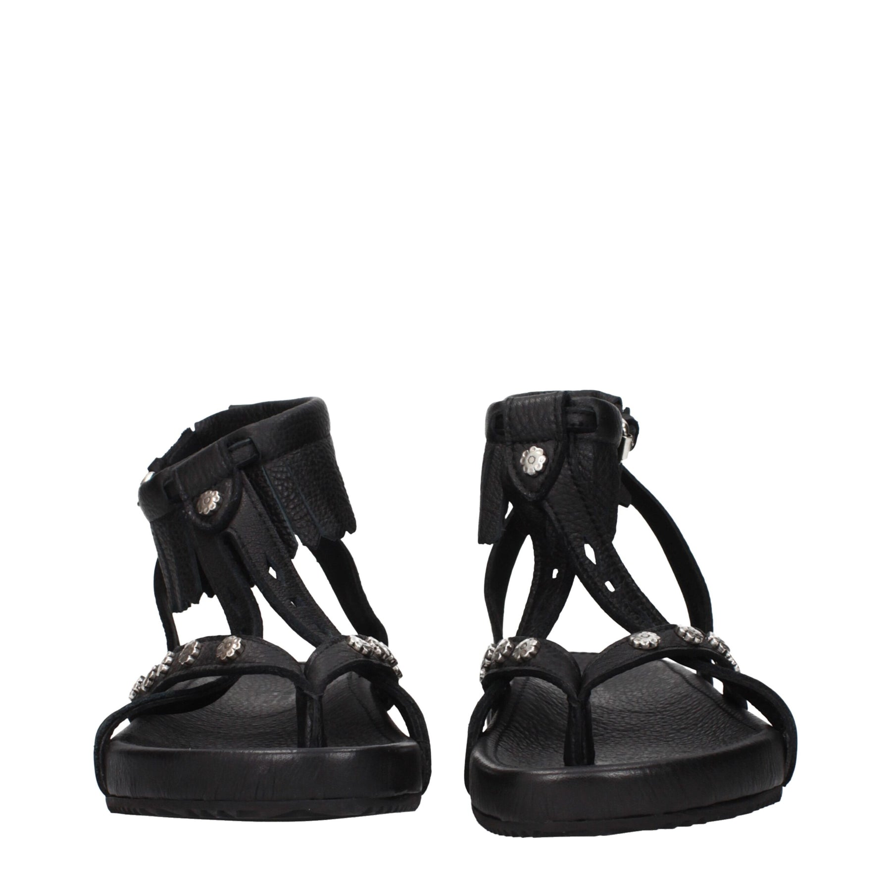 Isabel Marant Black Leather Flat Sandals | Regal Royce