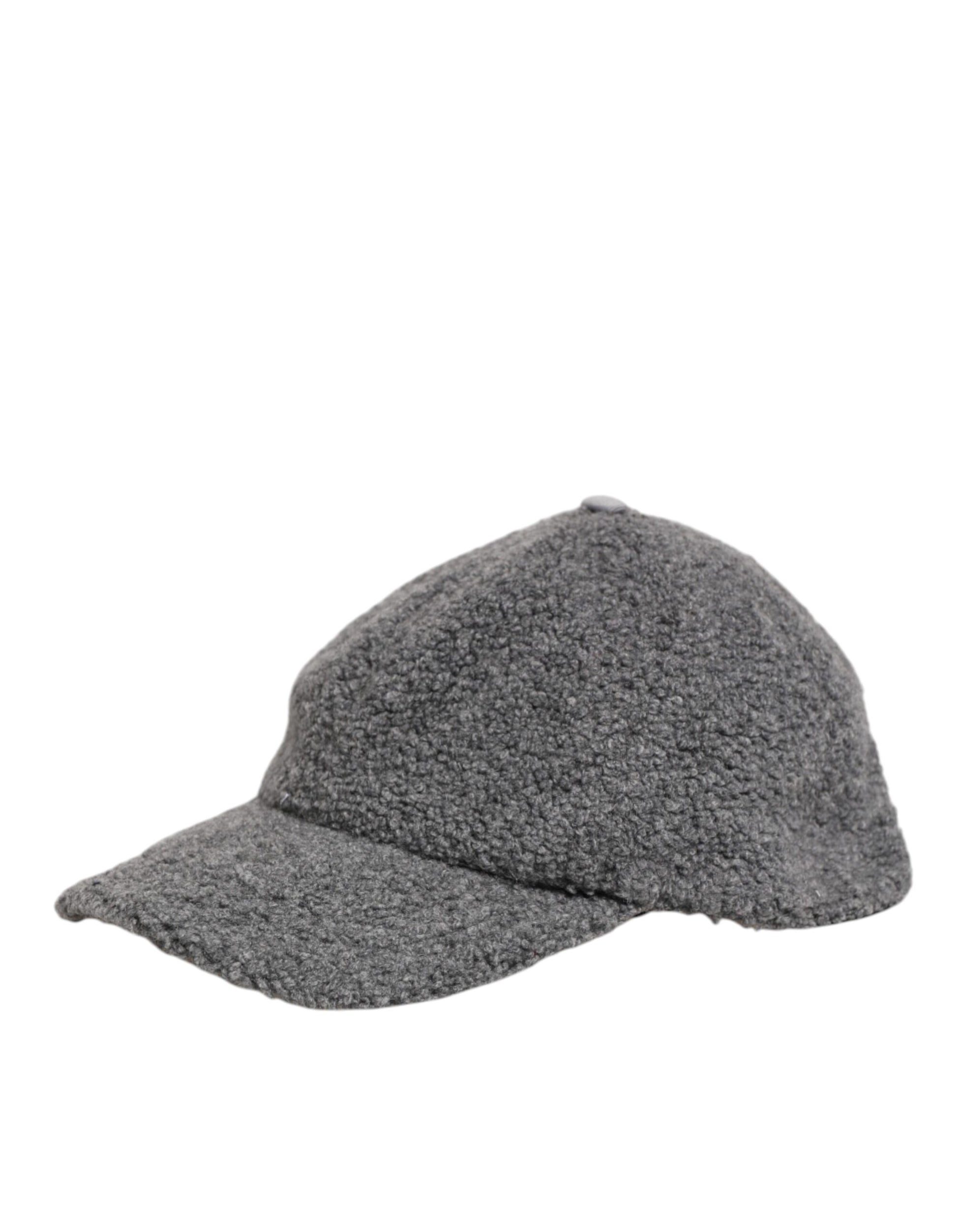 Dolce & Gabbana Gray Wool Fleece Rapper Men Baseball Capello Hat