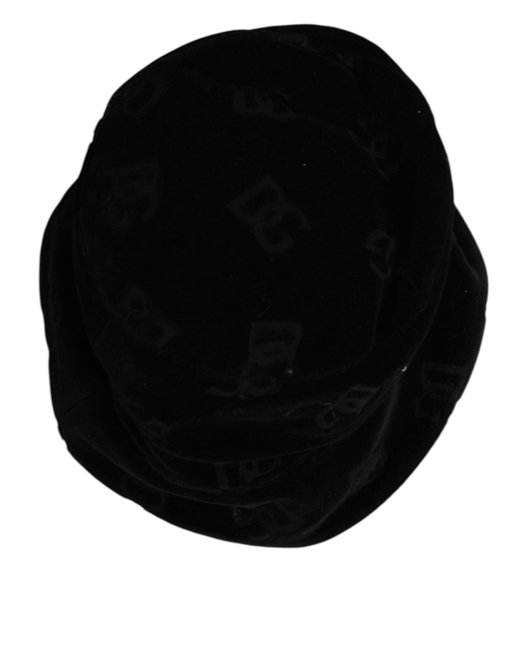 Dolce & Gabbana Black Cotton Suede Bucket Logo Capello Hat | Regal Royce