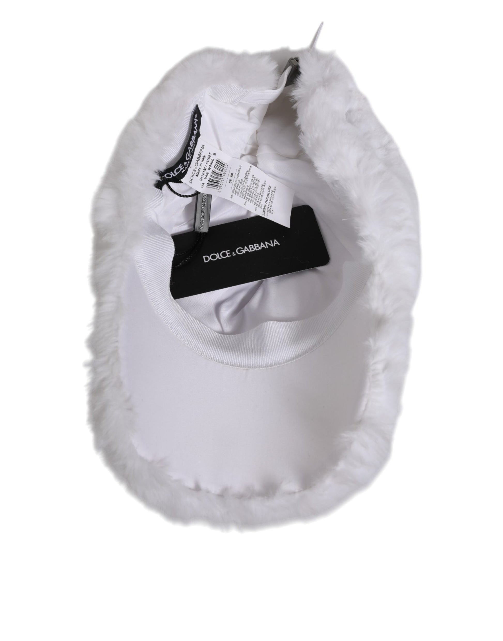 Dolce & Gabbana White Modacrylic Rapper Men Baseball Capello Hat