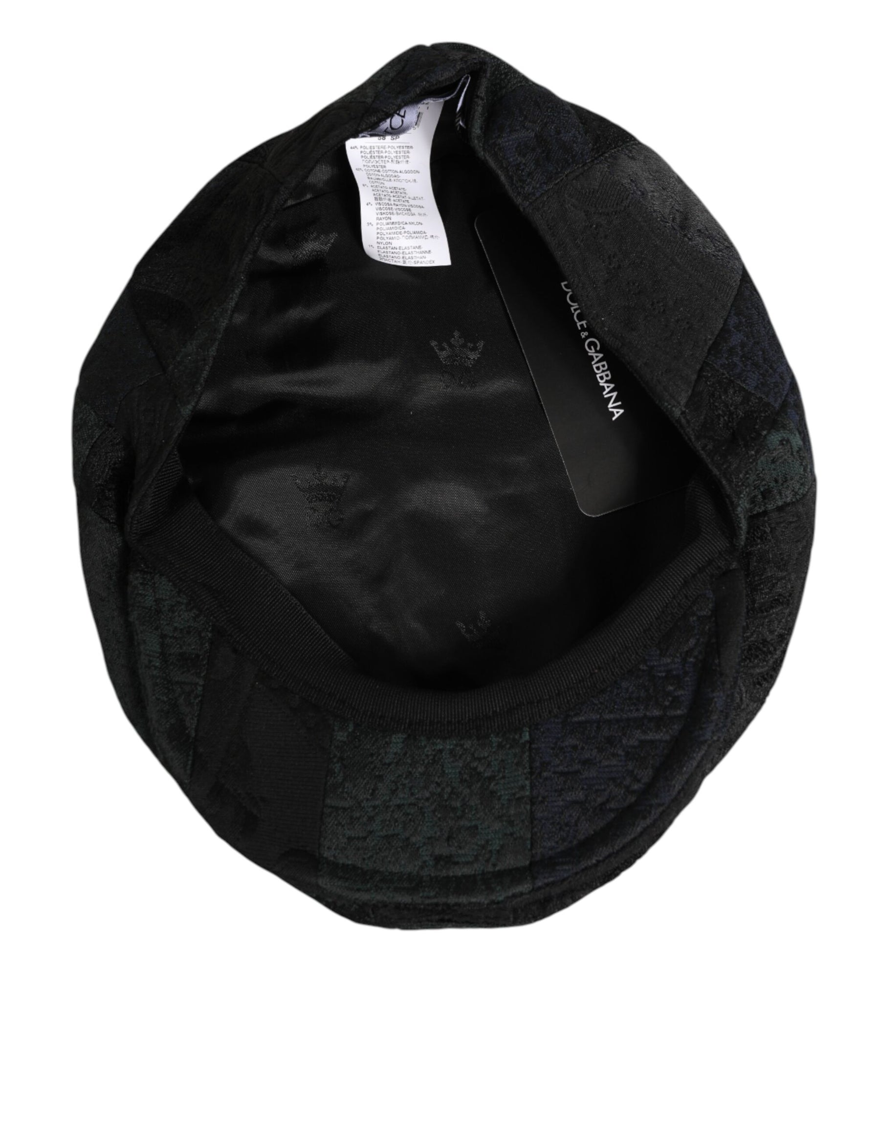 Dolce & Gabbana Black Polyester Newsboy Men Cloth Capello Hat | Regal Royce