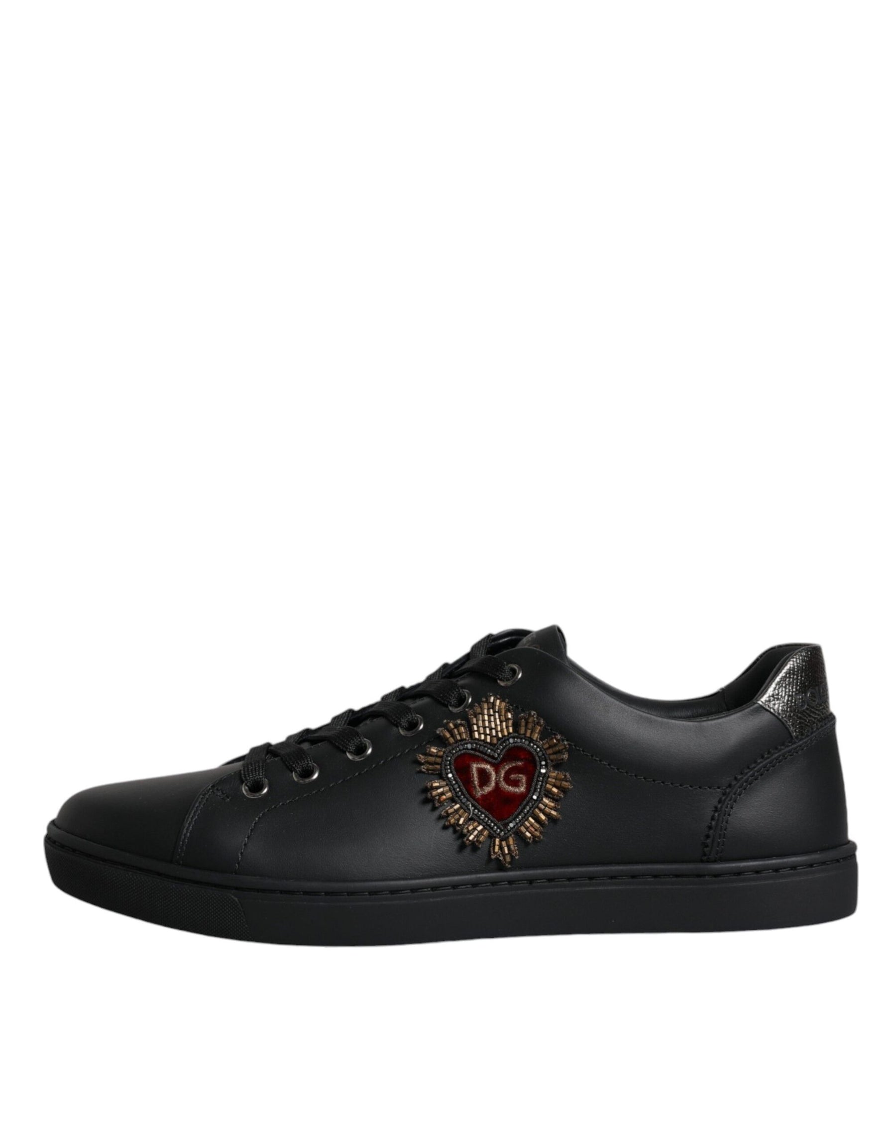 Dolce & Gabbana Black London Sacred Heart Men Sneakers Shoes | Regal Royce
