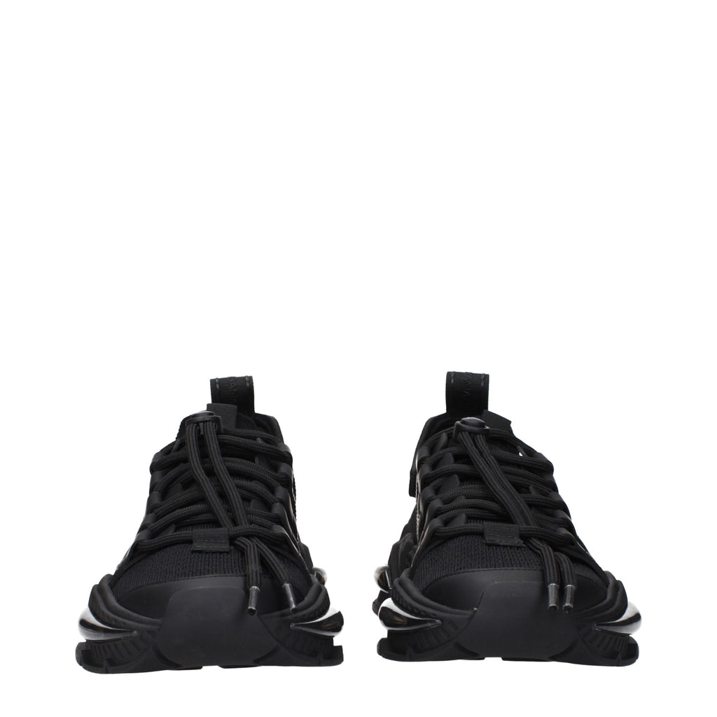 Dolce & Gabbana Black Fabric Athletic Sneakers