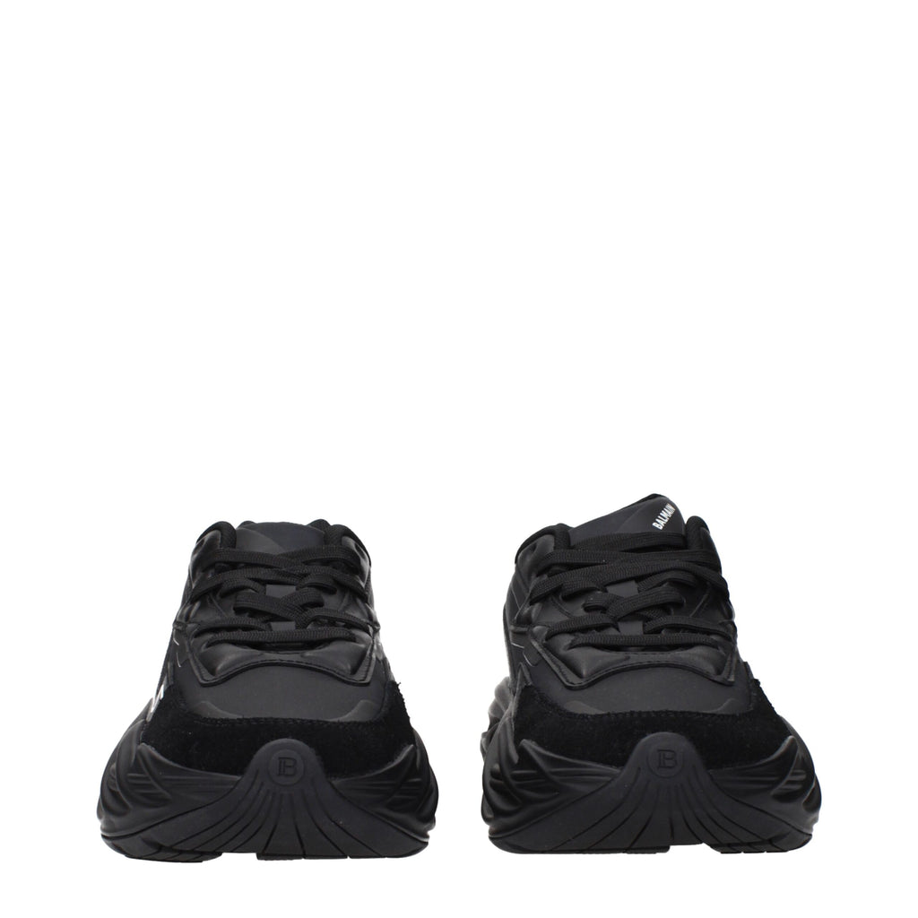 Balmain Black Leather Athletic Sneakers