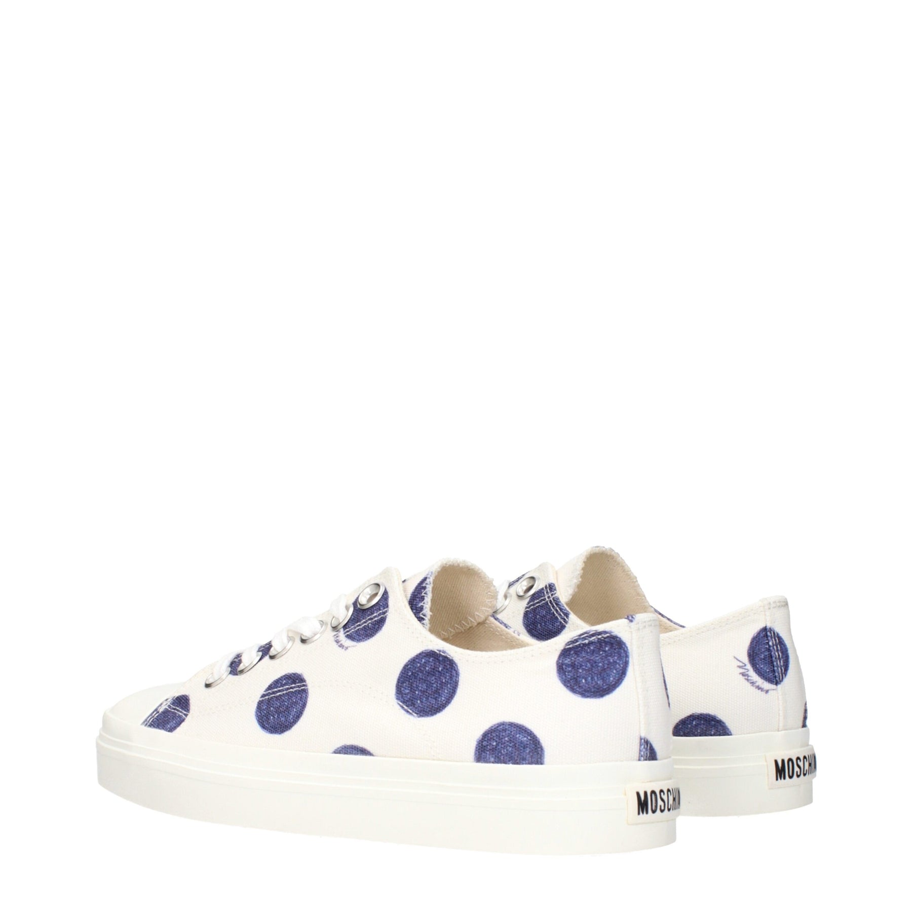 Moschino White Fabric Low Top Sneakers | Regal Royce
