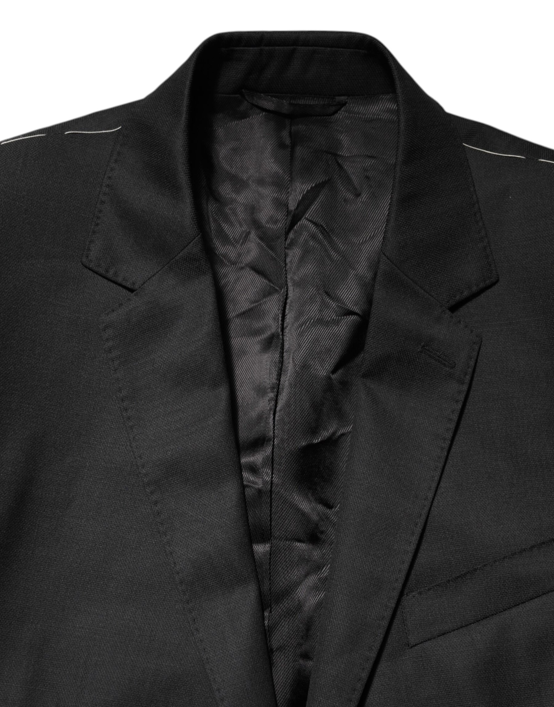 Dolce & Gabbana Black Single Breasted Men Coat MARTINI Blazer | Regal Royce