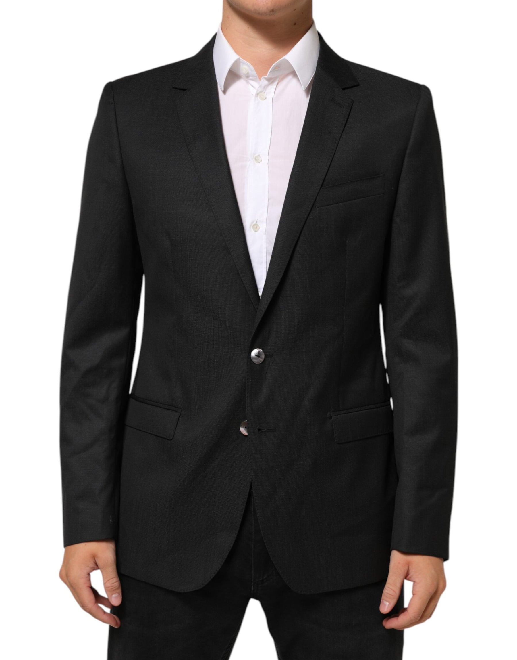 Dolce & Gabbana Black Single Breasted Men Coat MARTINI Blazer | Regal Royce