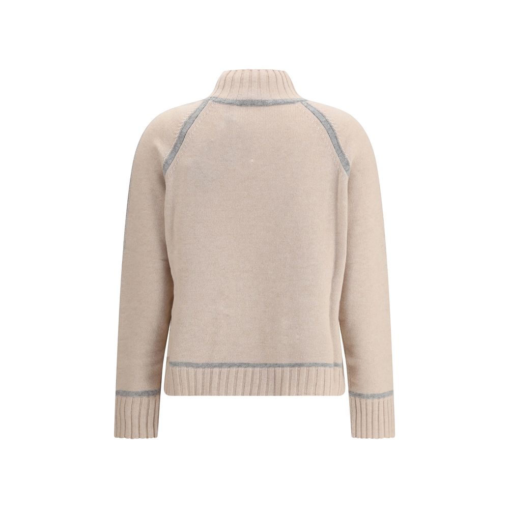 Max Mara Beige Wool Turtleneck