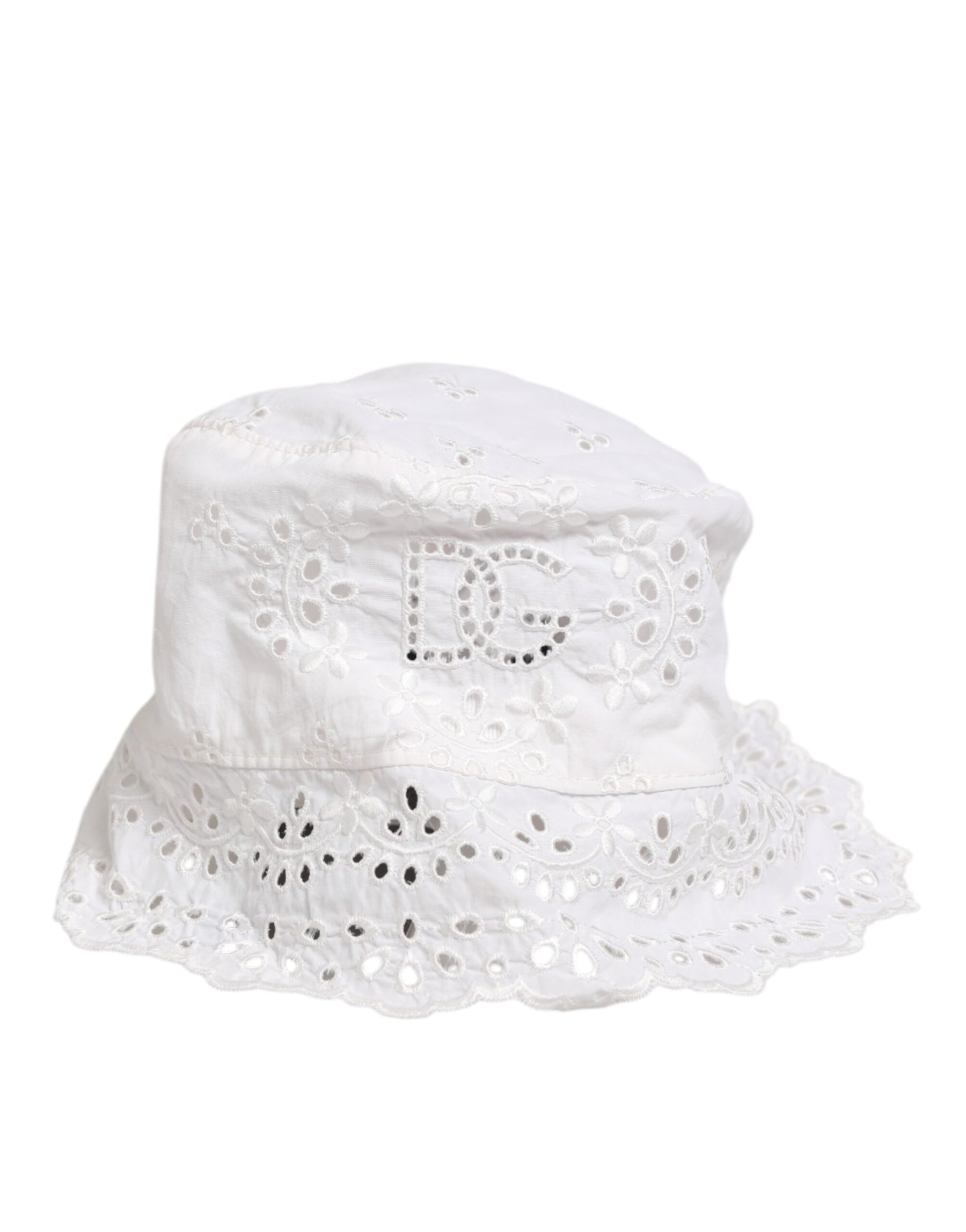 Dolce & Gabbana White Nylon Cut Out Bucket Logo Capello Hat | Regal Royce