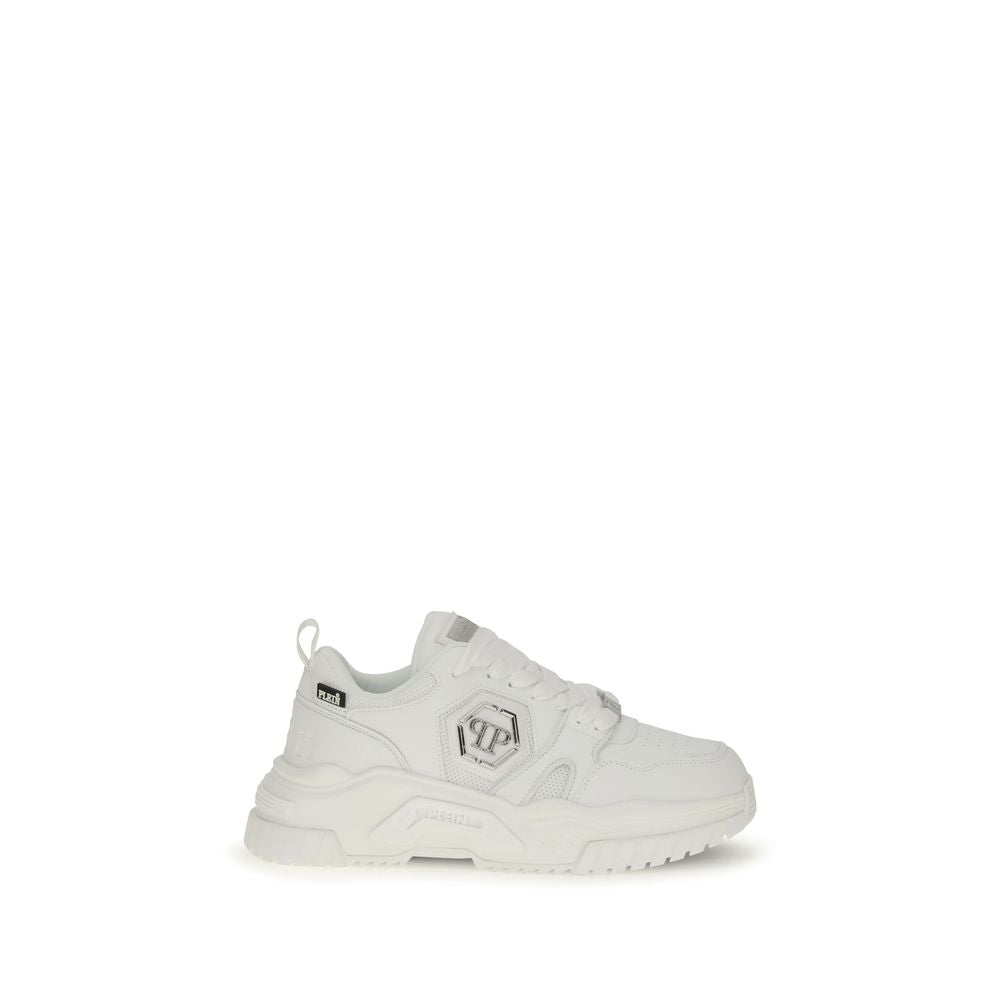 Philipp Plein White Polyester Athletic Sneakers | Regal Royce