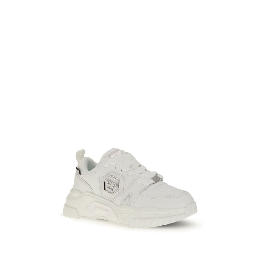 Philipp Plein White Polyester Athletic Sneakers | Regal Royce