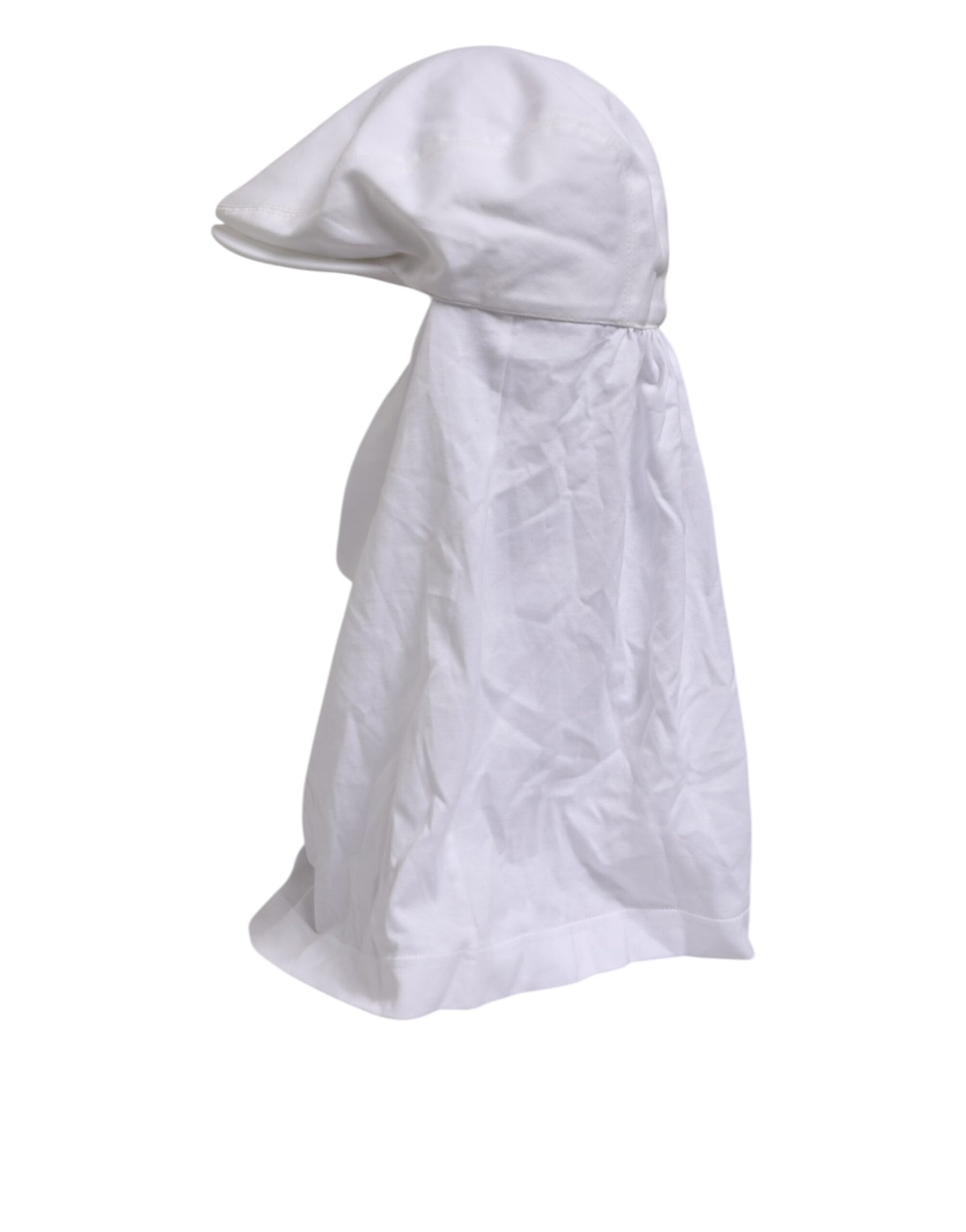 Dolce & Gabbana White Cotton DG Logo Plaque Baseball Balaclava Hat | Regal Royce