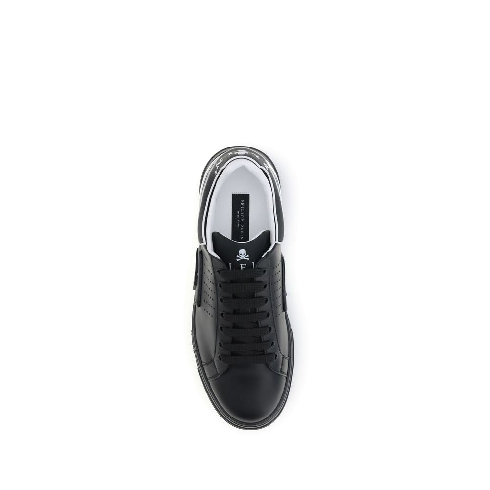 Philipp Plein Black Calf Leather Bos Taurus Athletic Sneakers | Regal Royce