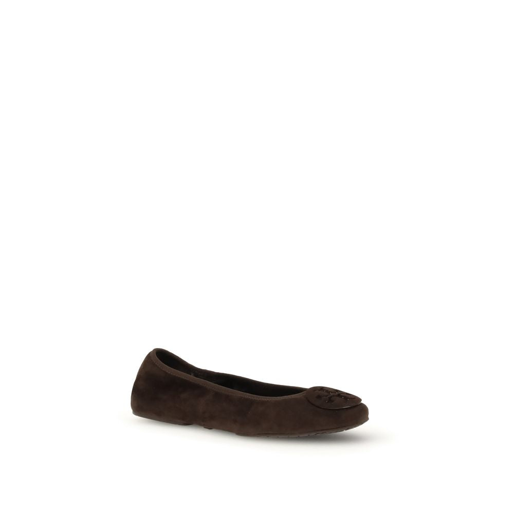 Tory Burch Brown Calf Leather Bos Taurus Ballet Flats | Regal Royce