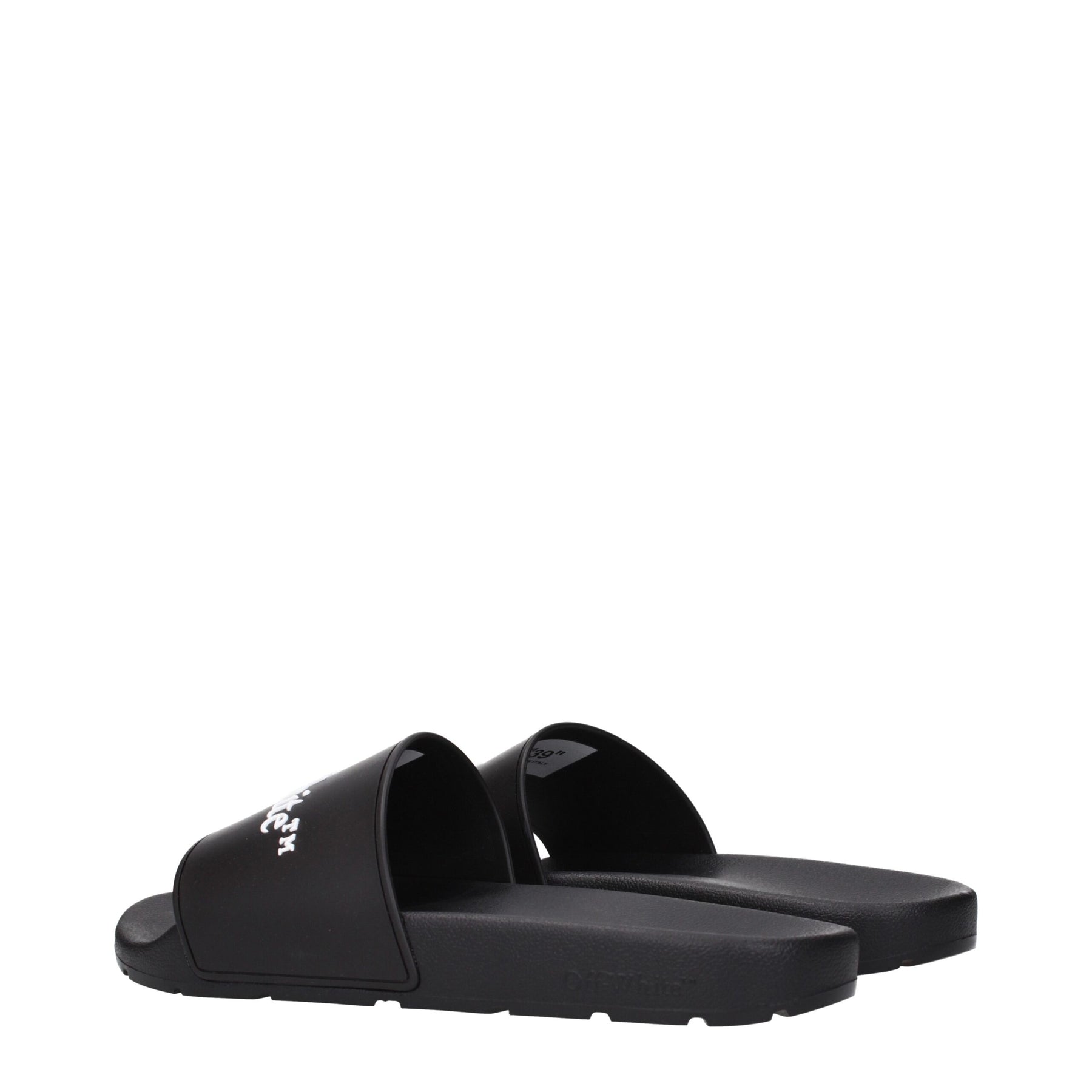 Off-White Black Cotton Slippers | Regal Royce