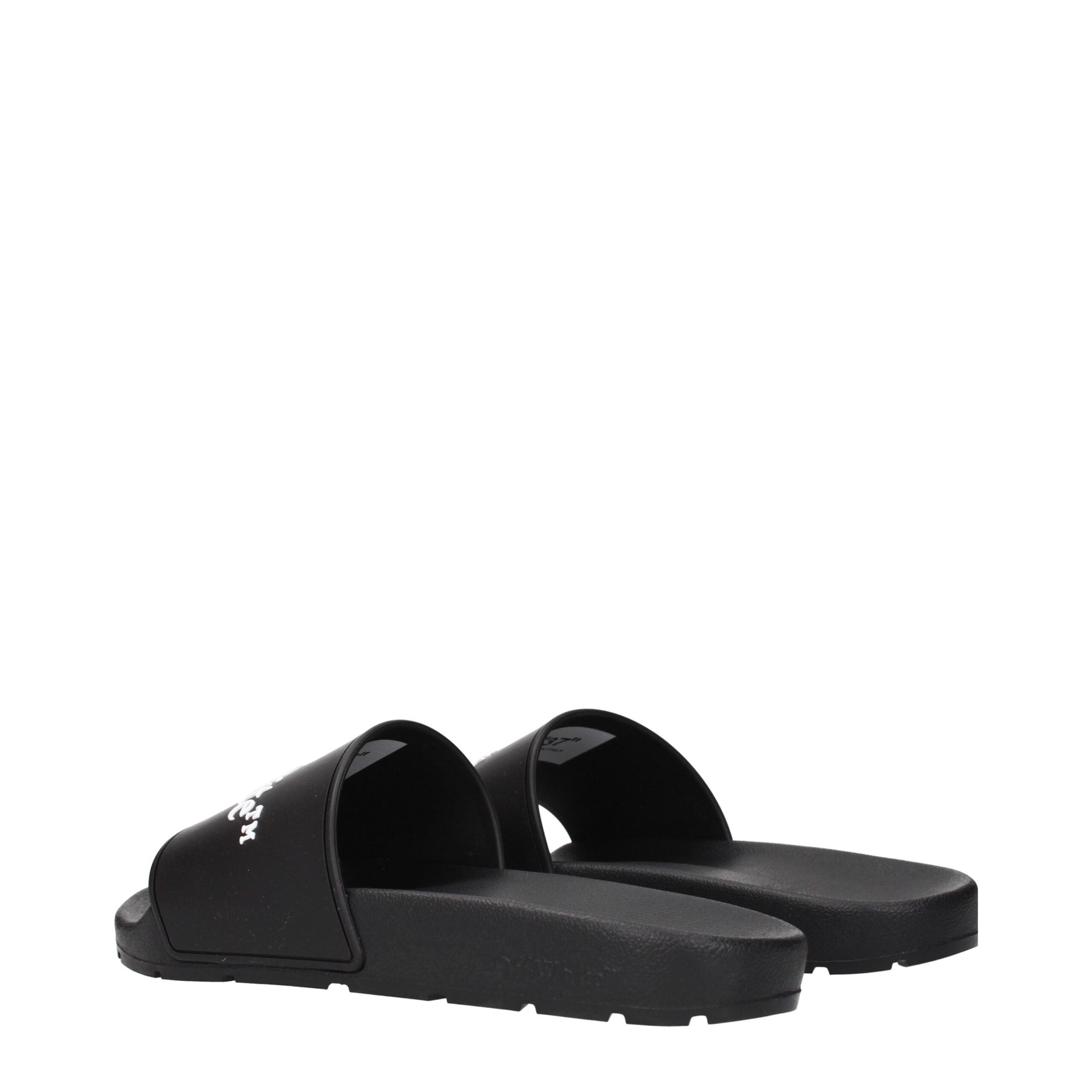 Off-White Black Cotton Slippers | Regal Royce