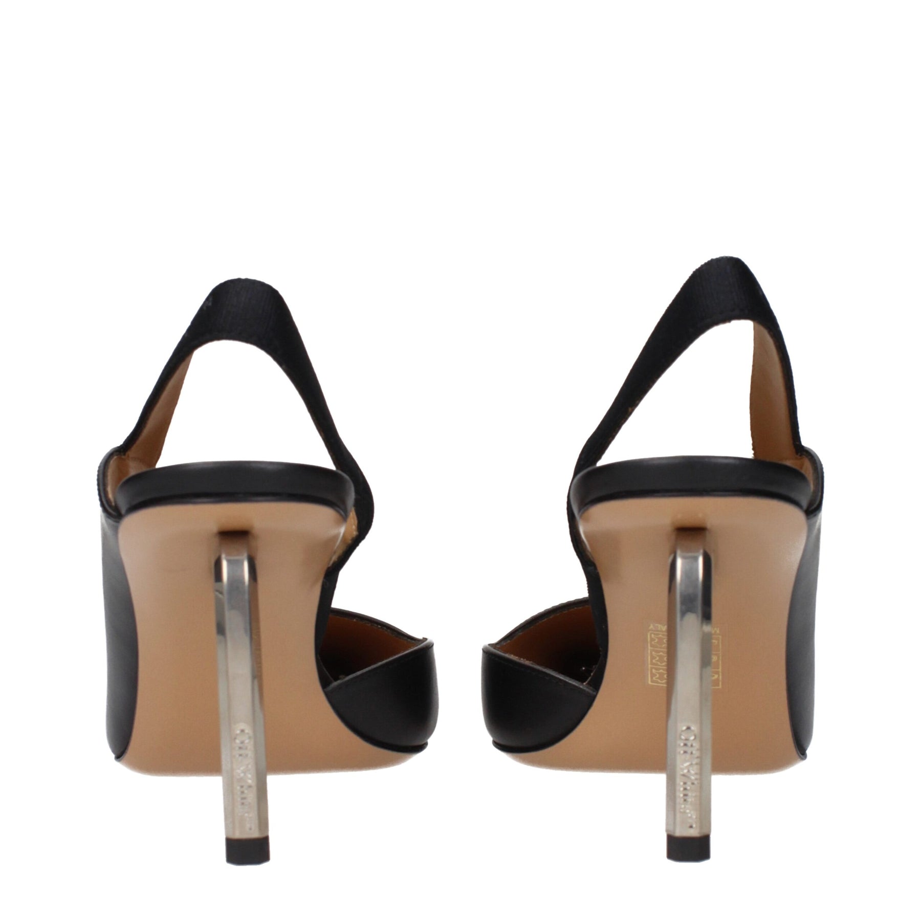 Off-White Black Leather High Heel Pumps | Regal Royce