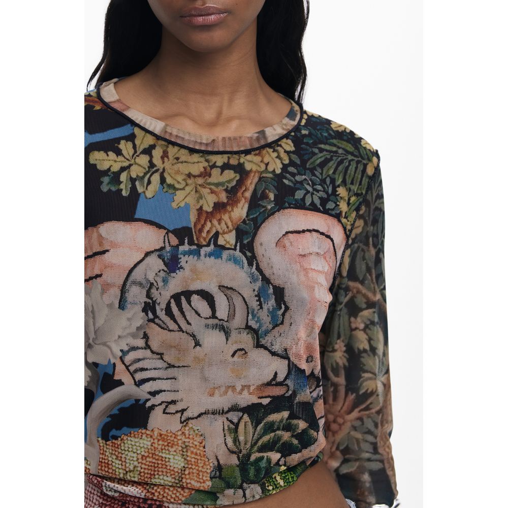 Desigual Black Polyester Women T-Shirt | Regal Royce