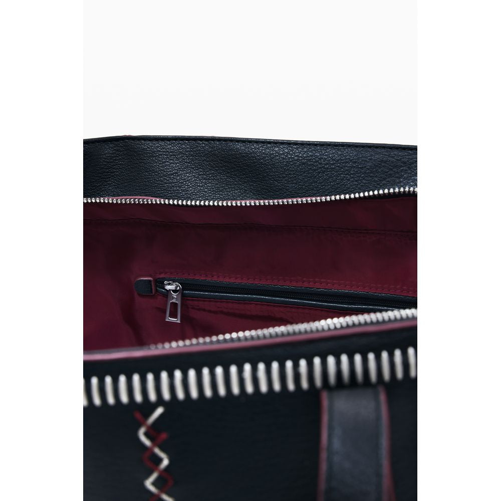 Desigual Black Polyurethane Women Shoulder Bag | Regal Royce