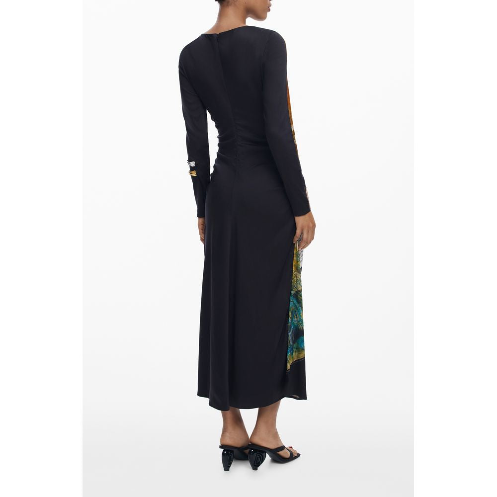 Desigual Black Viscose Women Dress | Regal Royce