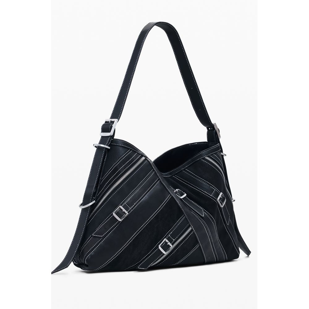 Desigual Nero Polyurethane Women Shoulder Bag | Regal Royce