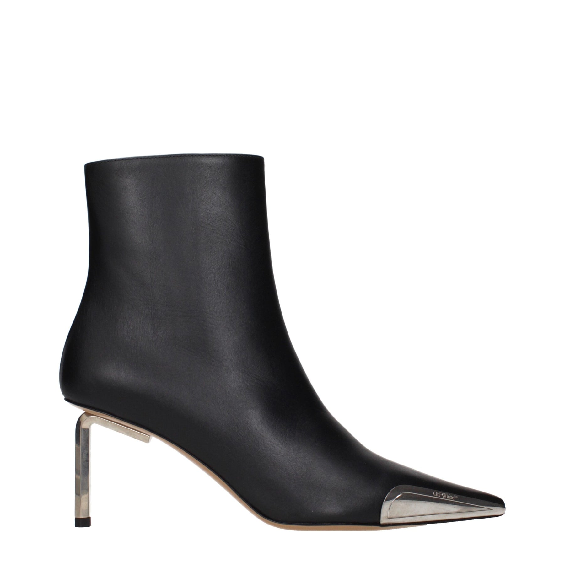 Off-White Black Leather Ankle Boots | Regal Royce