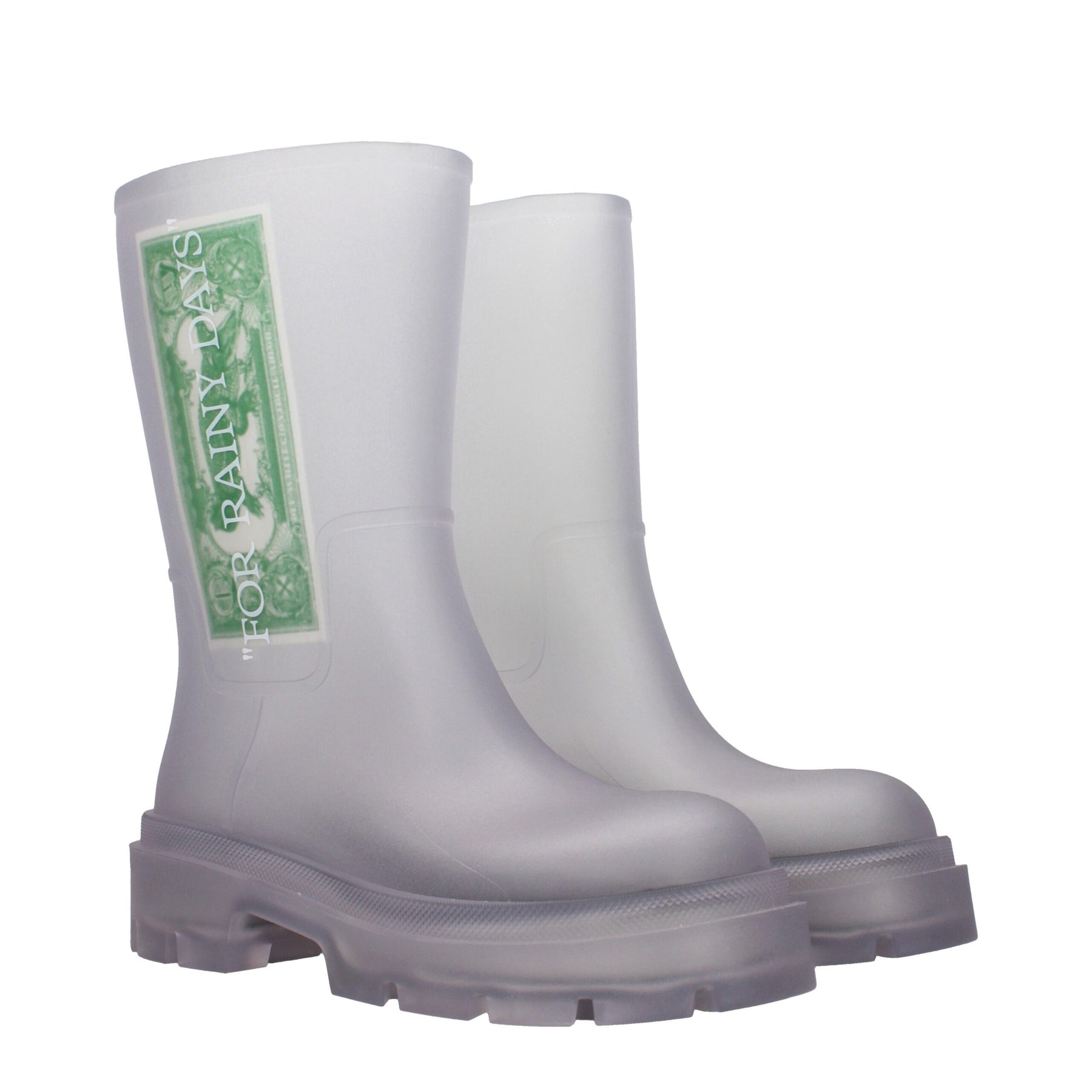 Off-White Transparent Pvc Ankle Boots | Regal Royce