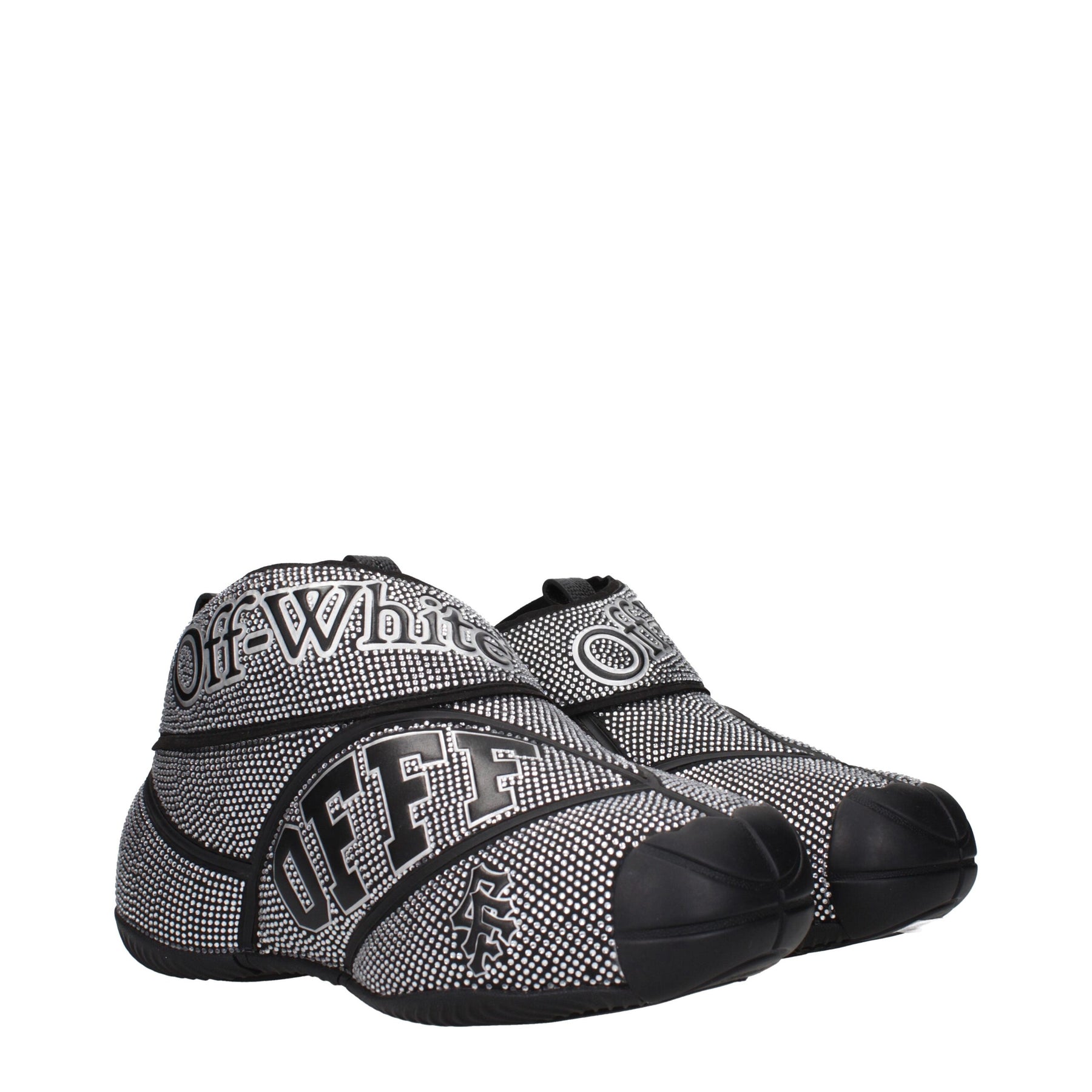 Off-White Black Cotton Sneakers | Regal Royce