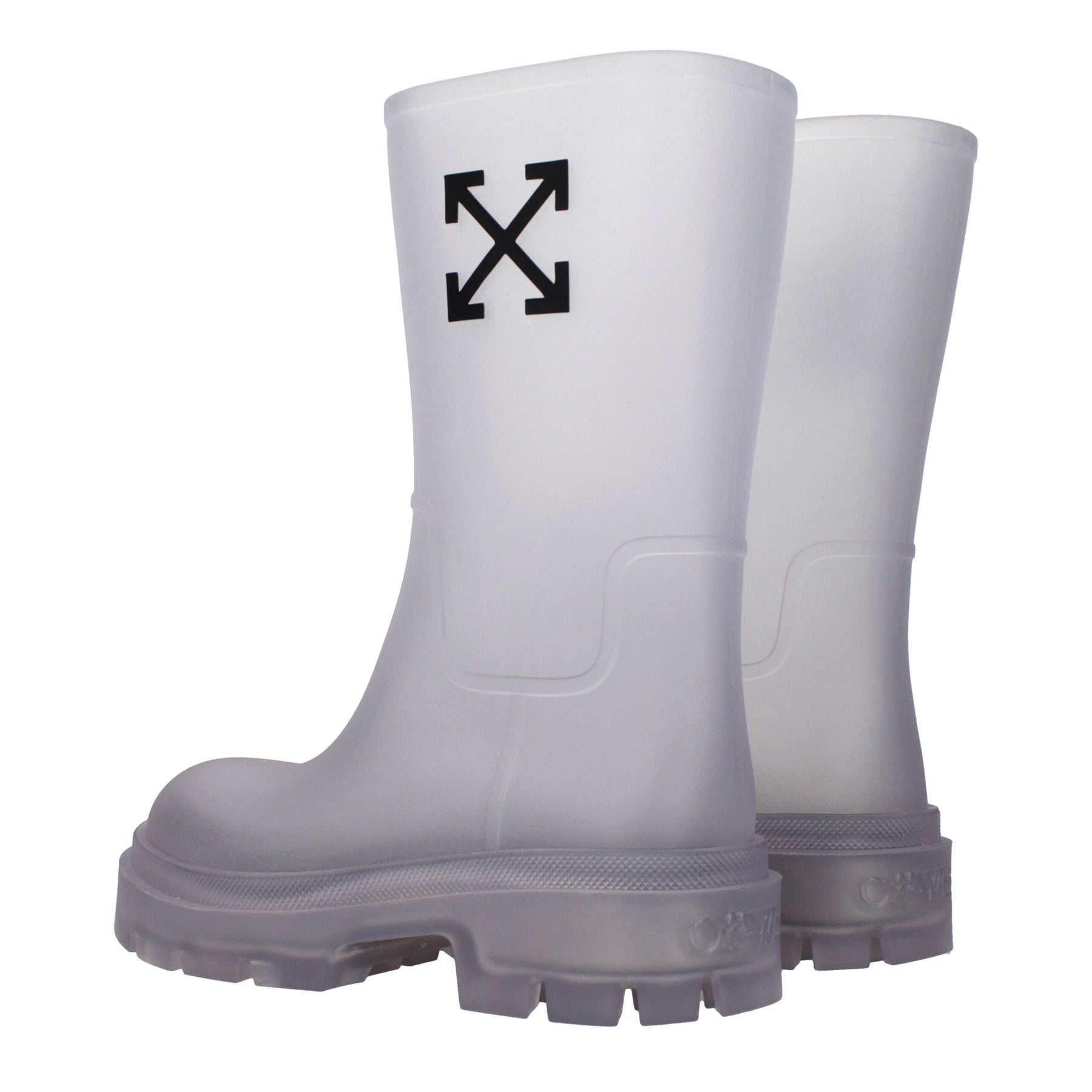 Off-White Transparent Pvc Ankle Boots | Regal Royce