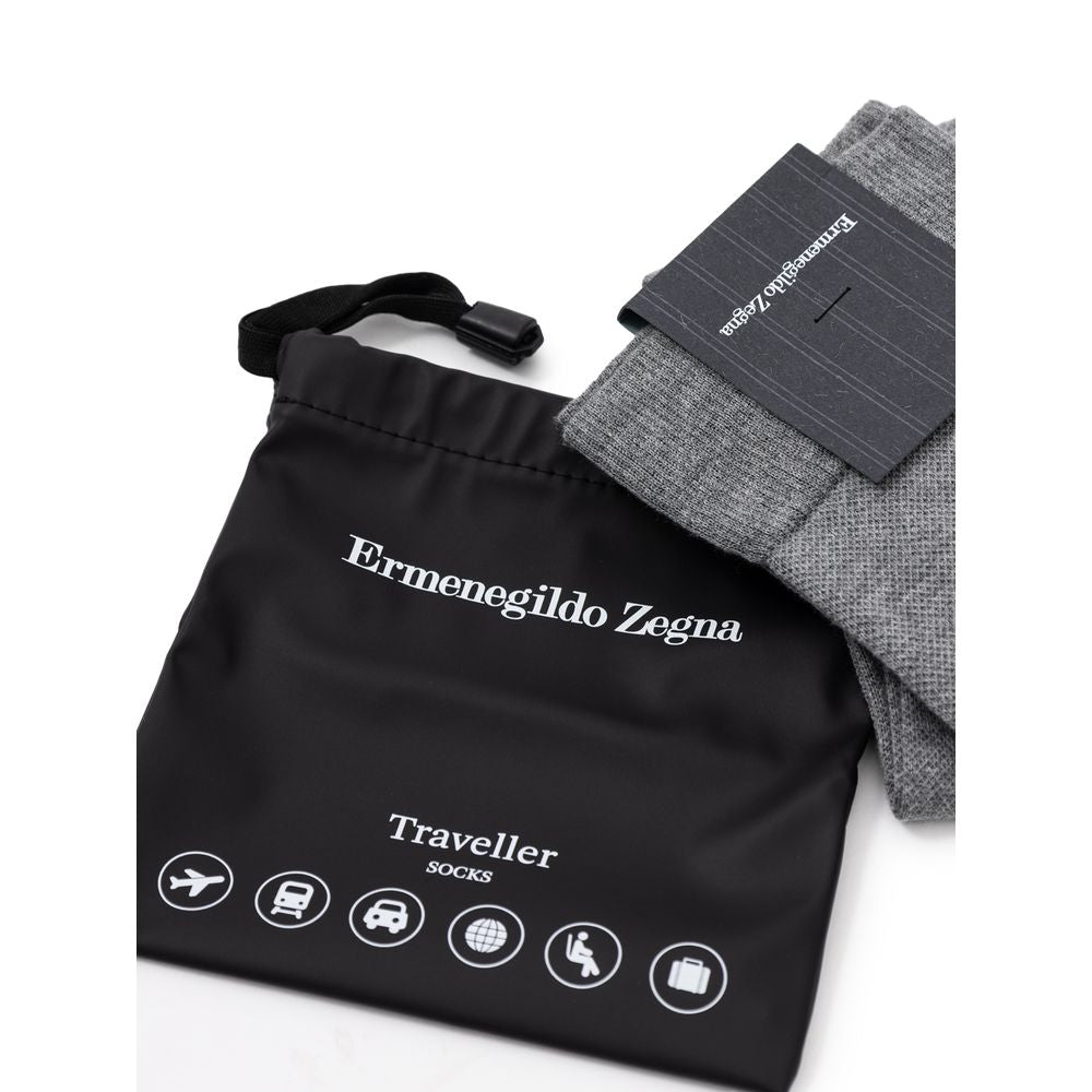 ZEGNA Gray Cotton Socks | Regal Royce