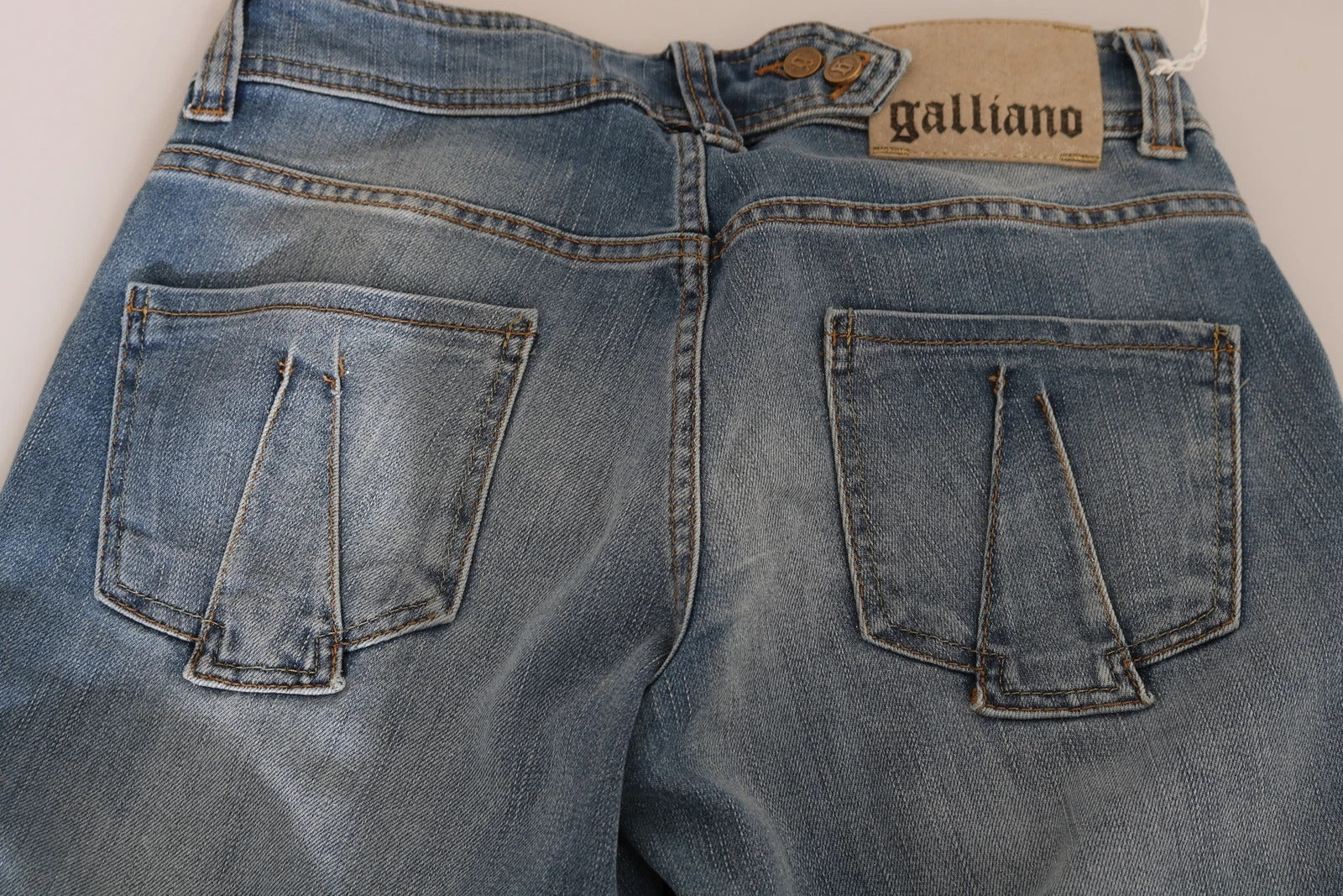 John Galliano Blue Washed Mid Waist Skinny Casual Denim Pants | Regal Royce