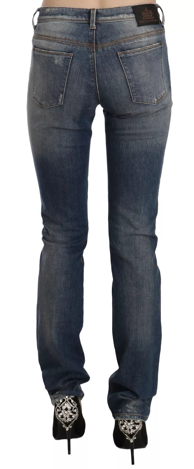 Ermanno Scervino Blue Washed Boot Cut Casual Denim Pants Jeans | Regal Royce