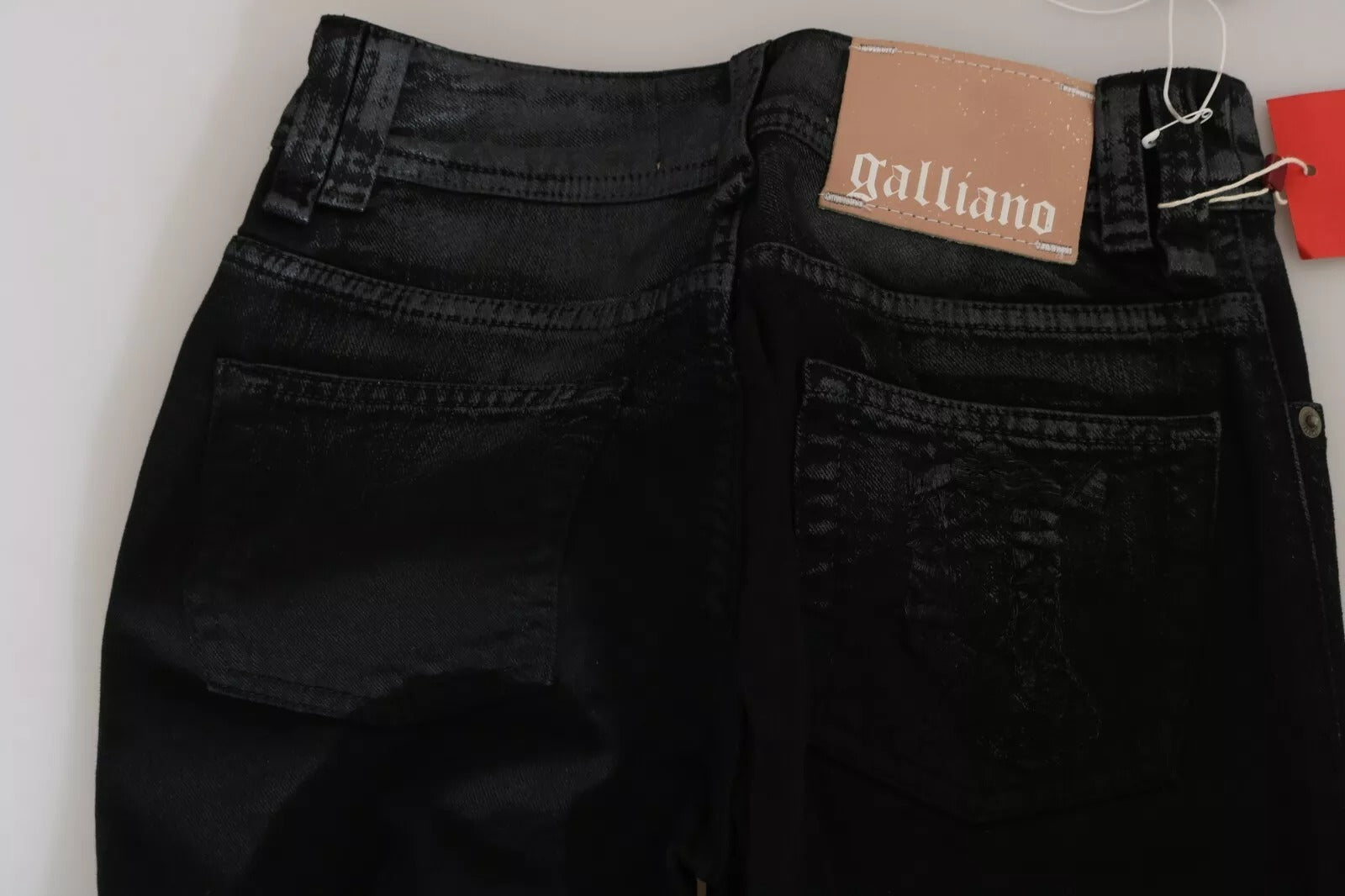 John Galliano Black Washed High Waist Flared Denim Casual Pants Jeans | Regal Royce
