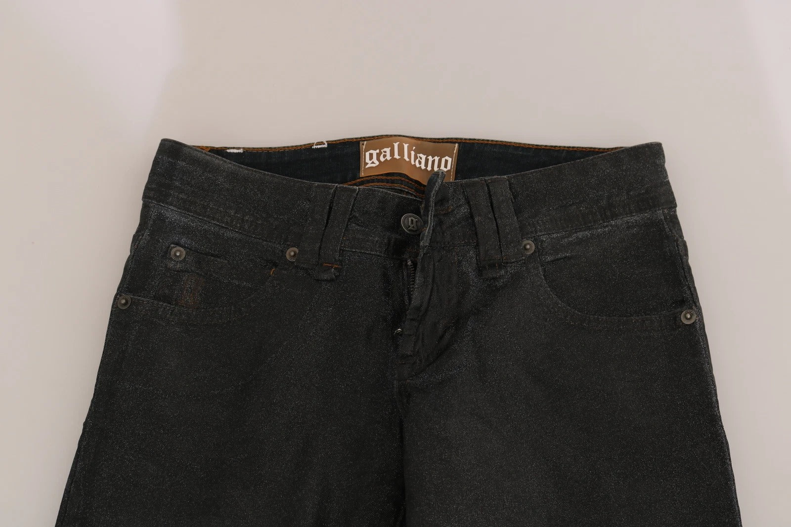 John Galliano Black Washed Low Waist Regular Leg Denim Pants | Regal Royce