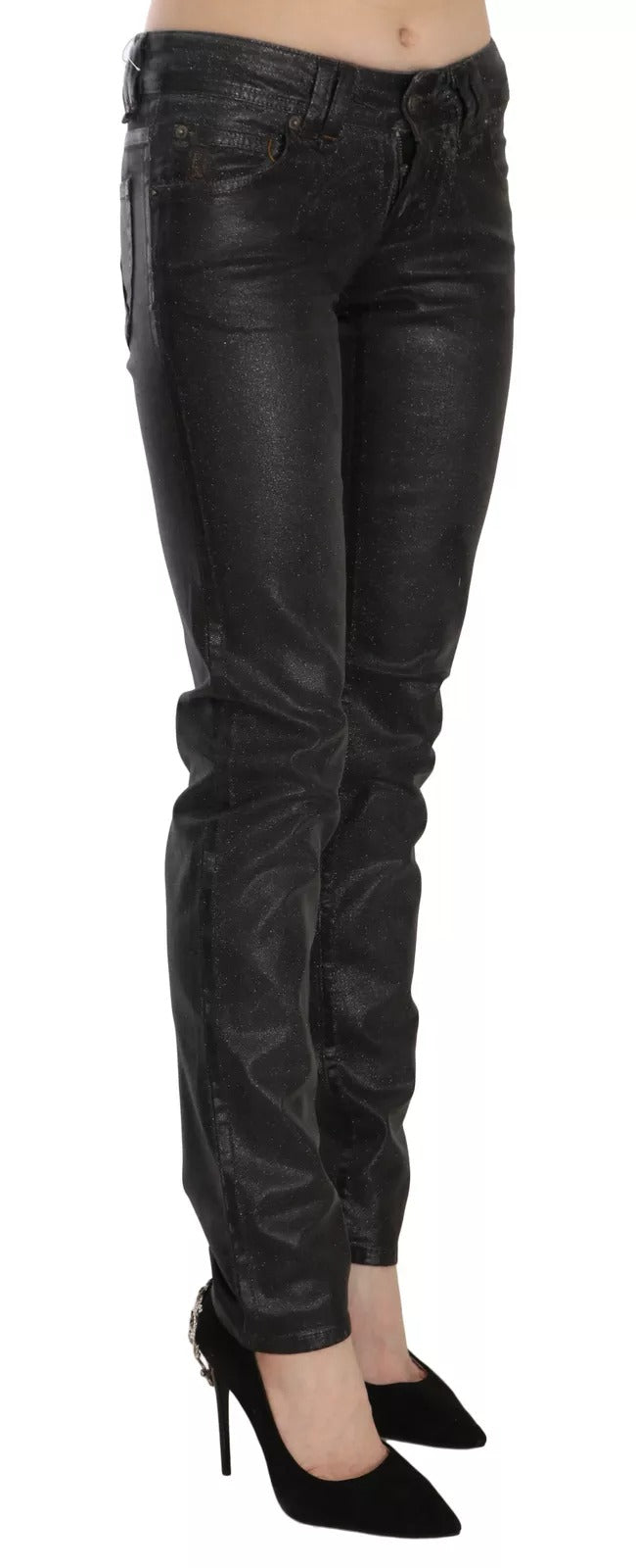 John Galliano Black Washed Low Waist Regular Leg Denim Pants | Regal Royce