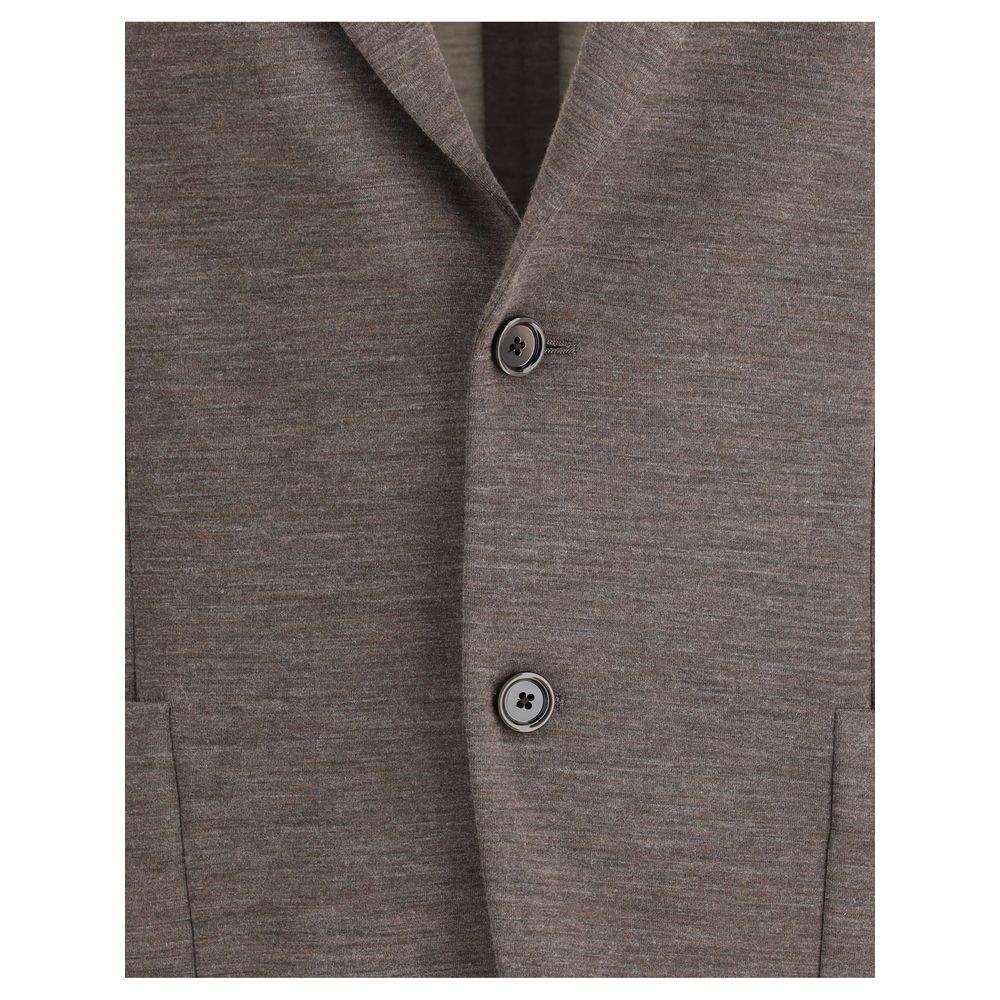 Lardini Brown Fleece Wool Blazer | Regal Royce