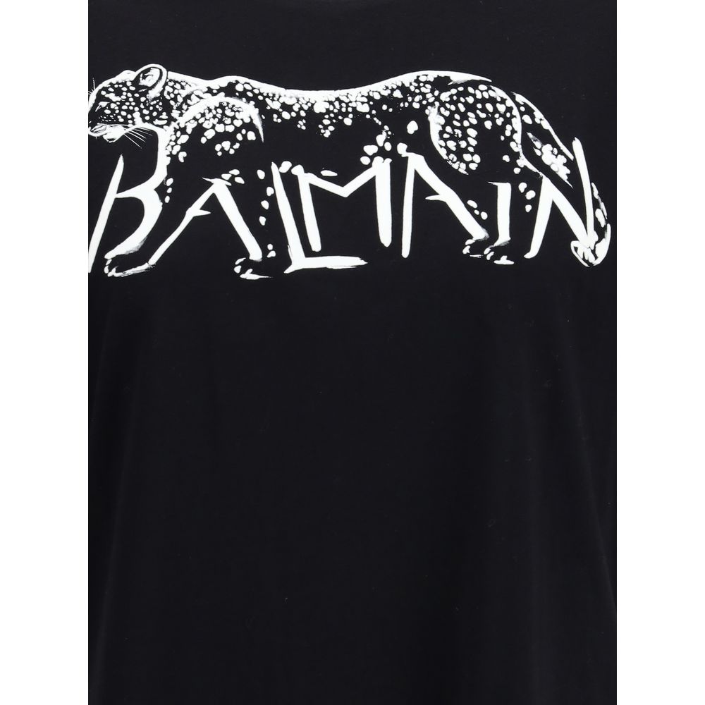 Balmain Black Cotton T-Shirt | Regal Royce