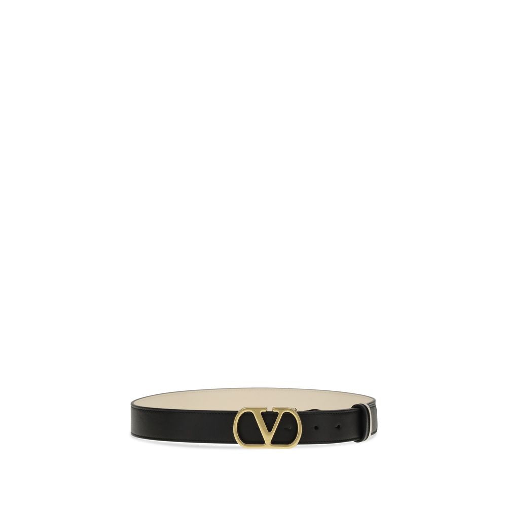 Valentino Garavani Black Calf Leather Bos Taurus Regular Belt